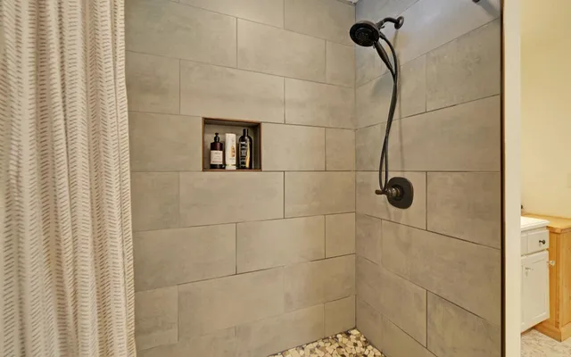 a living room with furniture