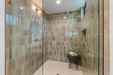 a view of a room with racks on the wall