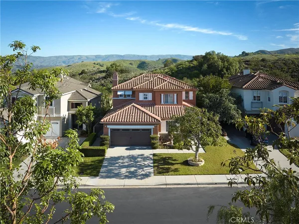 an aerial view of a house