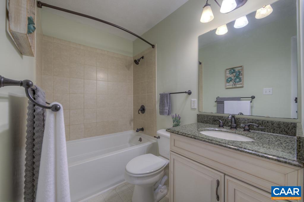 61 Pinewood Court Ruckersville, VA 22968 - Photo 16 of 24 a bathroom with a granite countertop sink toilet and shower