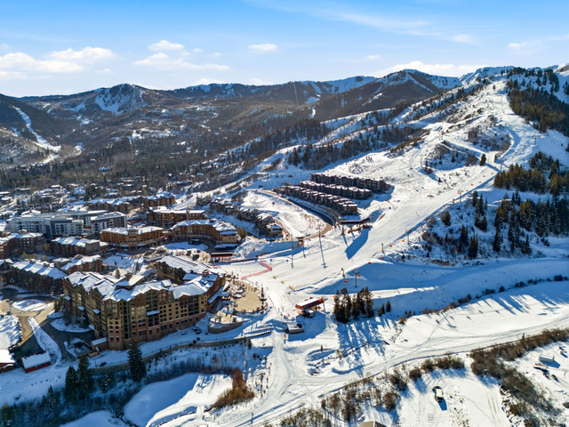 2417 West High Road, Unit 2515 Park City, UT 84098 - Photo 54 of 67 Snowy aerial view featuring a mountain view