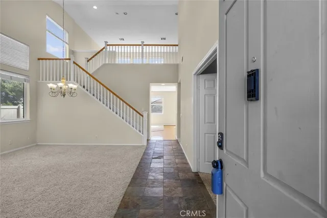 a view of gallery with wooden floor