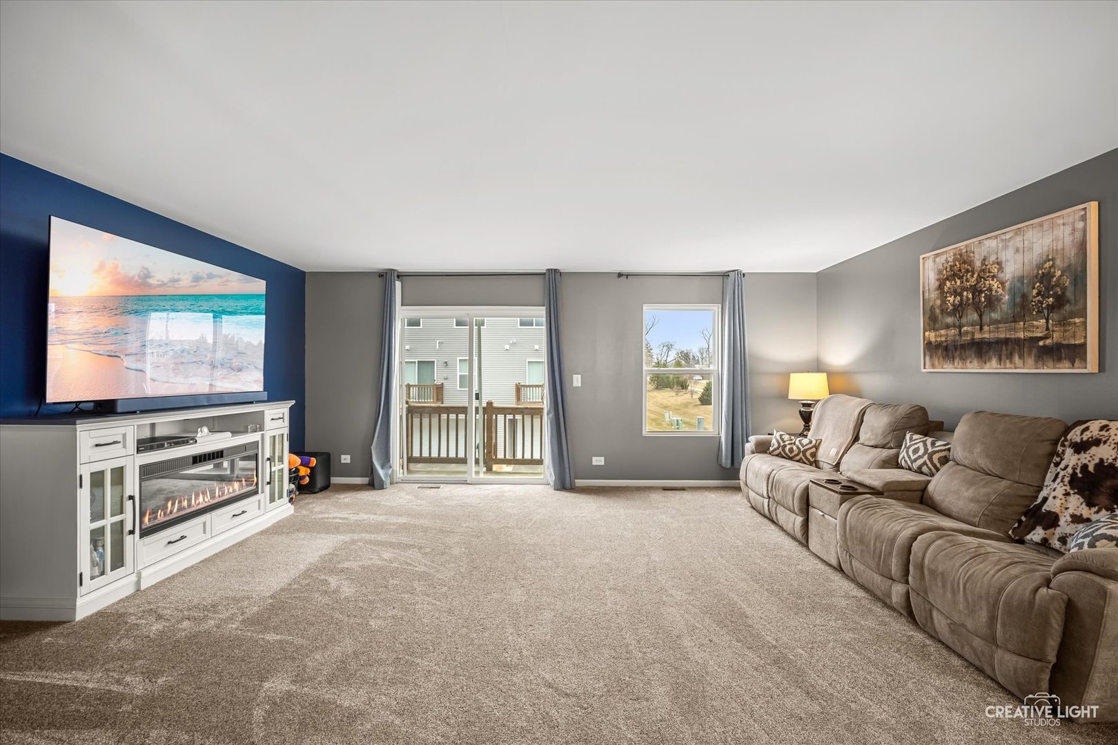2352 Alison Avenue Pingree Grove, IL 60140 - Photo 6 of 17 a living room with furniture a flat screen tv and a large window