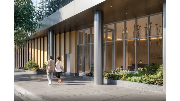 a picture of a bench in front of a door