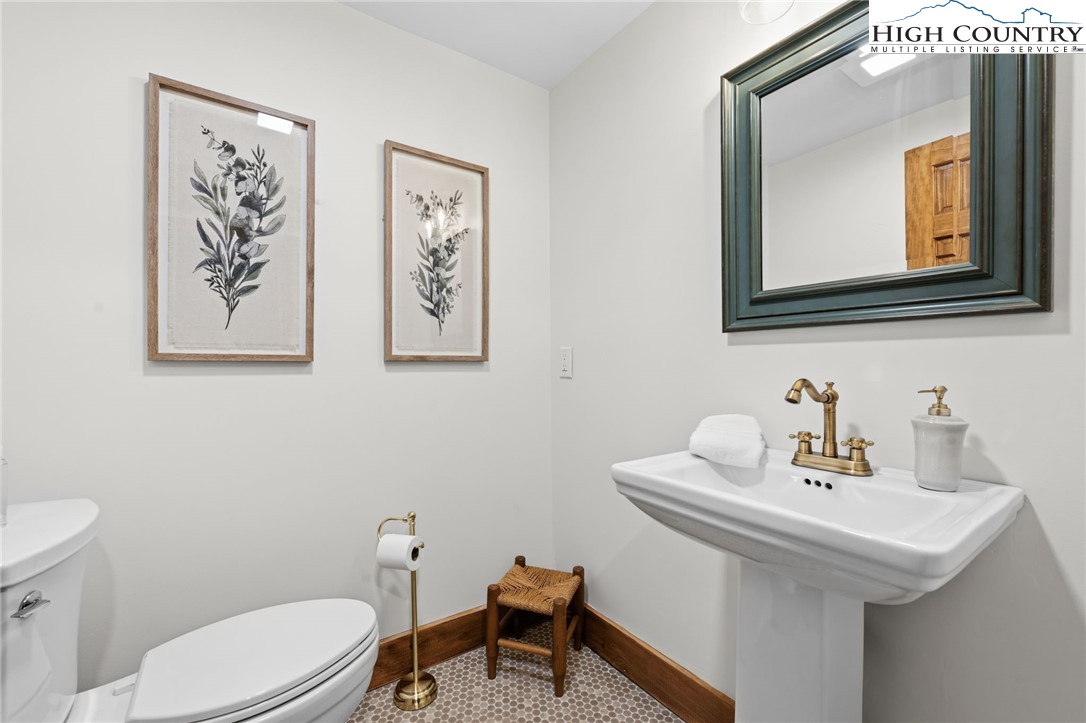 1520 Bamboo Road Boone, NC 28607 - Photo 22 of 41 a bathroom with a toilet a sink and mirror