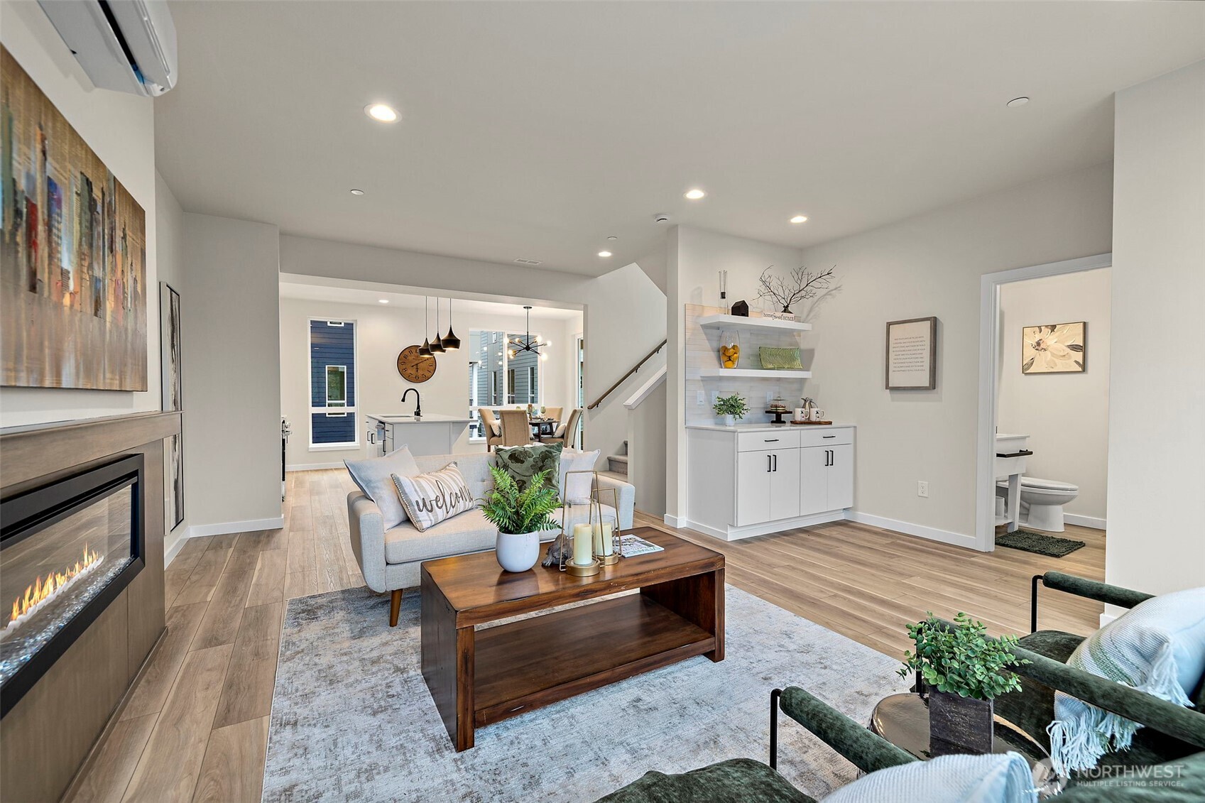 5015 144th Street Southwest, Unit B3 Edmonds, WA 98026 - Photo 19 of 39 a living room with furniture and a fireplace