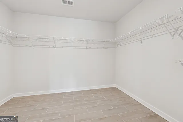 a view of a room with empty racks