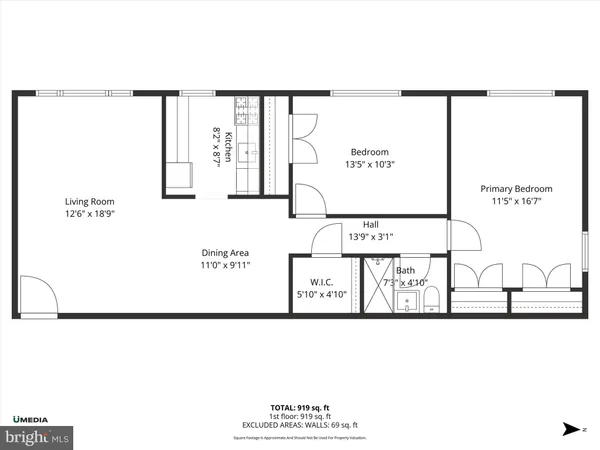 a picture of a bench in a white building