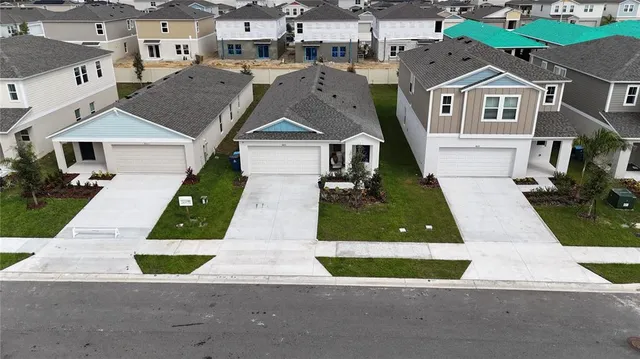 an aerial view of multiple houses