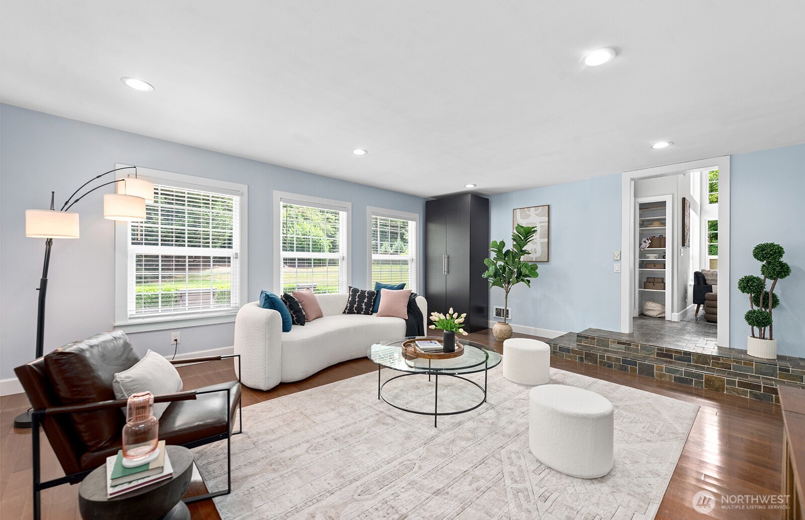 23835 Dockton Road Southwest Vashon, WA 98070 - Photo 11 of 38 a living room with furniture and wooden floor