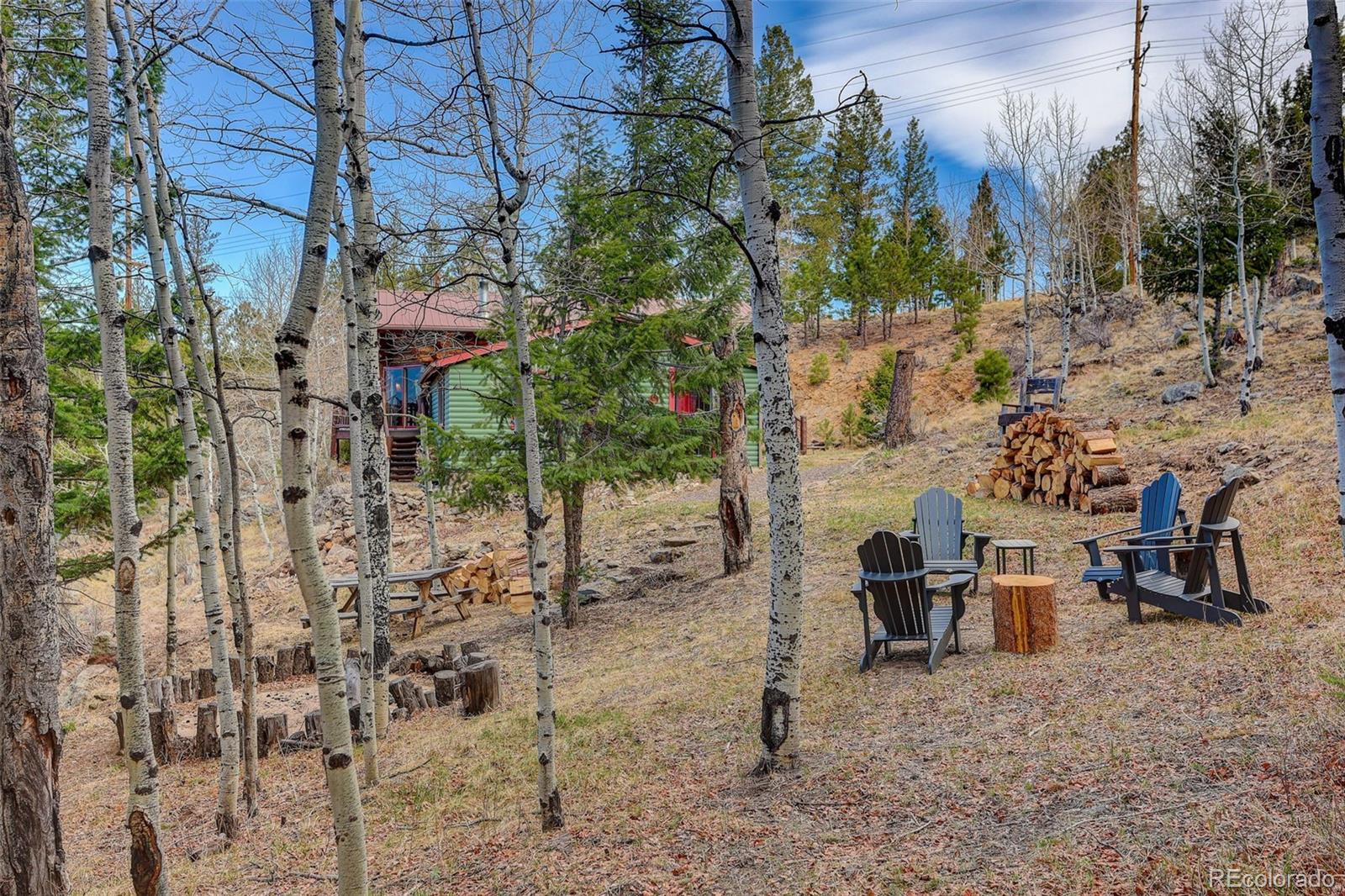 626 Aspen Lane Bailey, CO 80421 - Photo 43 of 47 a view of outdoor space with seating area
