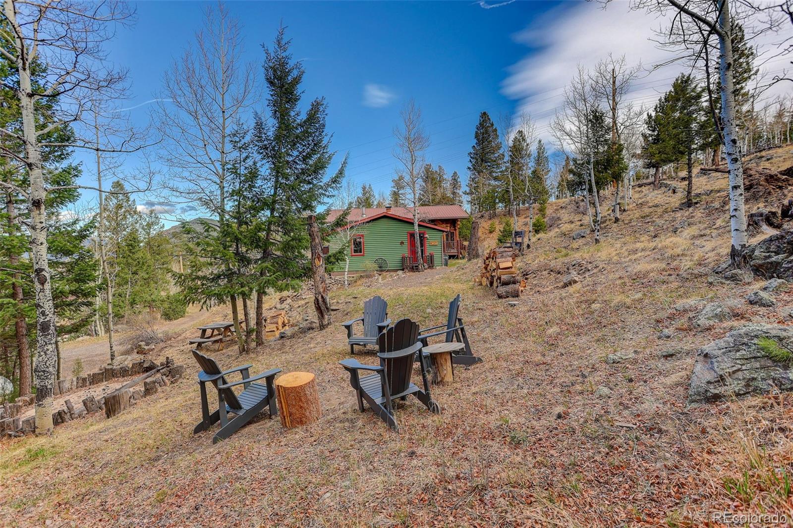 626 Aspen Lane Bailey, CO 80421 - Photo 45 of 47 a view of a backyard with sitting area