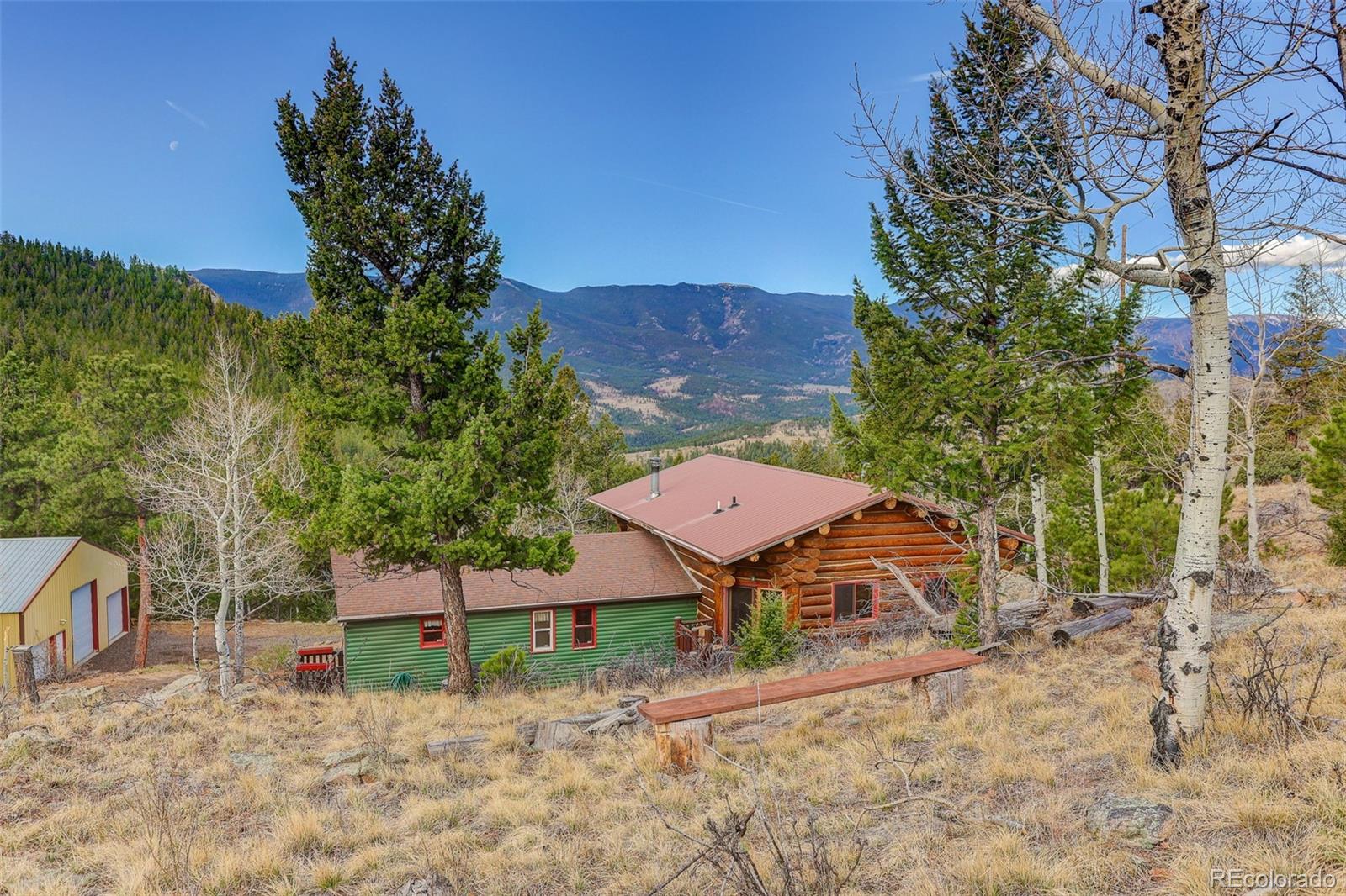 626 Aspen Lane Bailey, CO 80421 - Photo 46 of 47 an aerial view of a house with garden space and street view