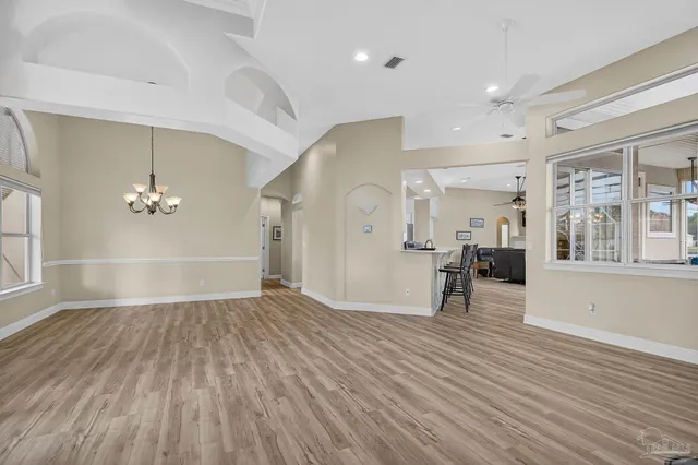 an aerial view of a swimming pool