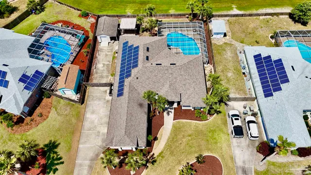 an aerial view of multiple house