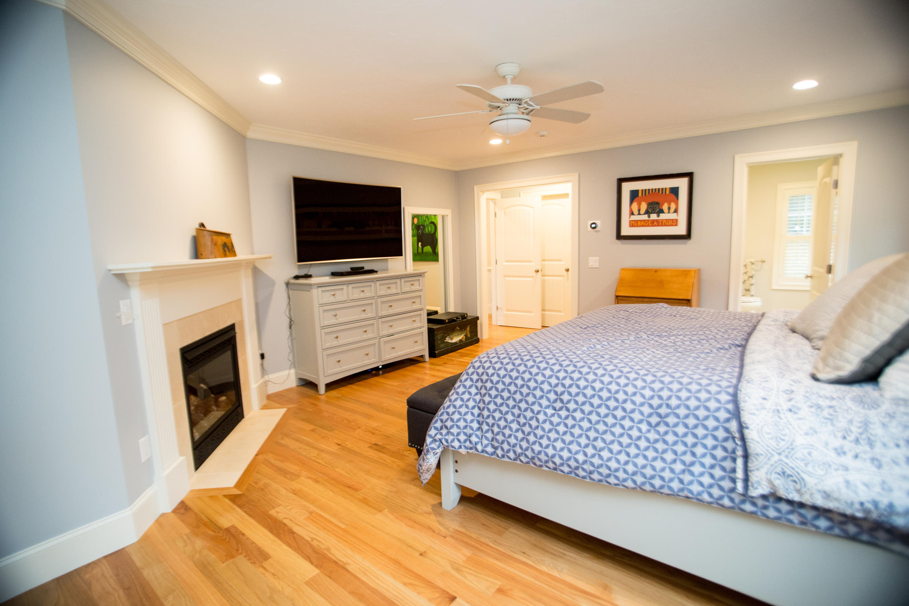 15 Center Lane Centerville, MA 02632 - Photo 17 of 36 a bedroom with a bed and a flat screen tv