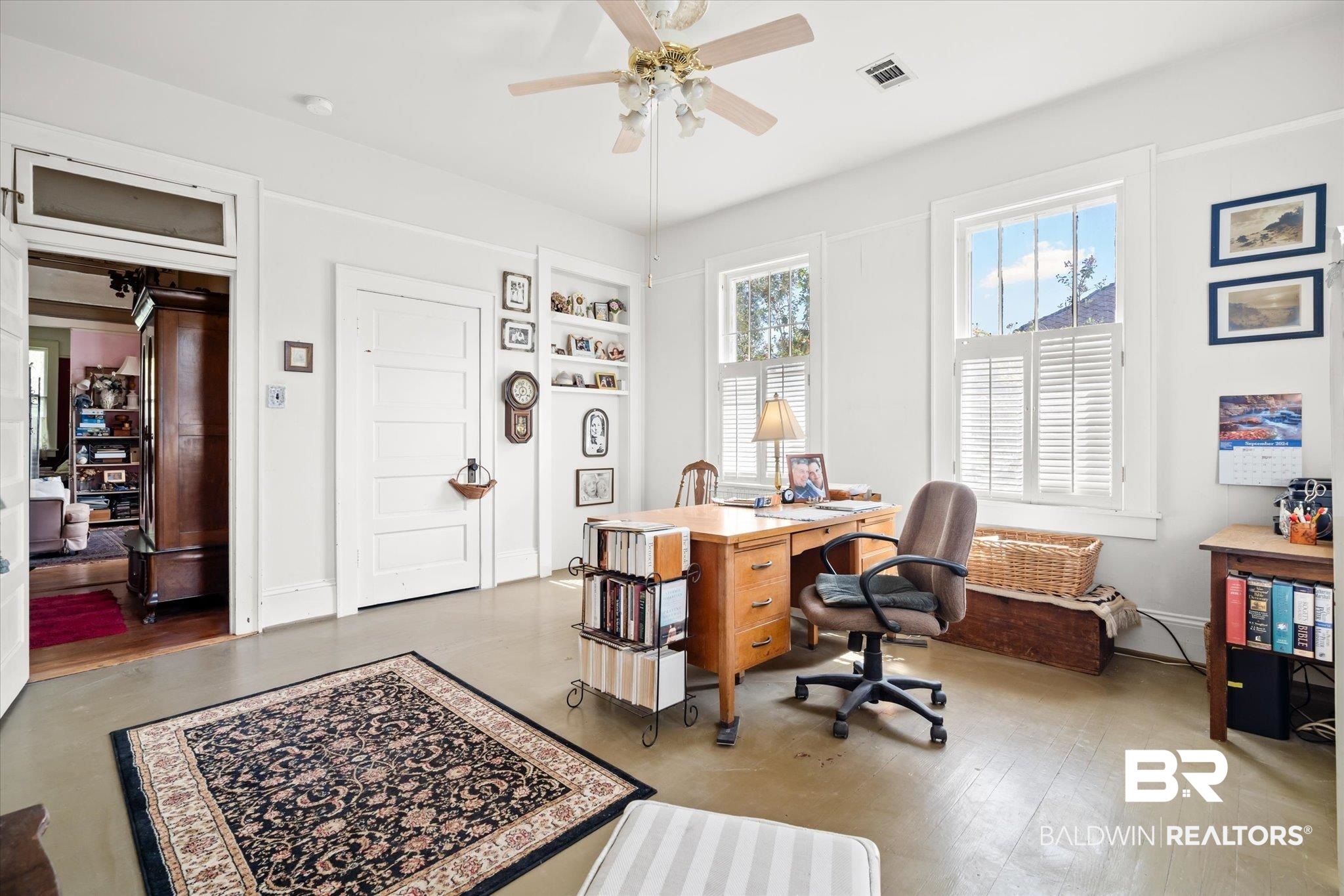 12 Lebaron Street Mobile, AL 36602 - Photo 23 of 37 Office with ceiling fan and hardwood / wood-style flooring