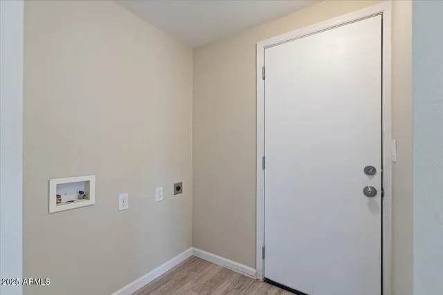 a view of small space with wooden floor