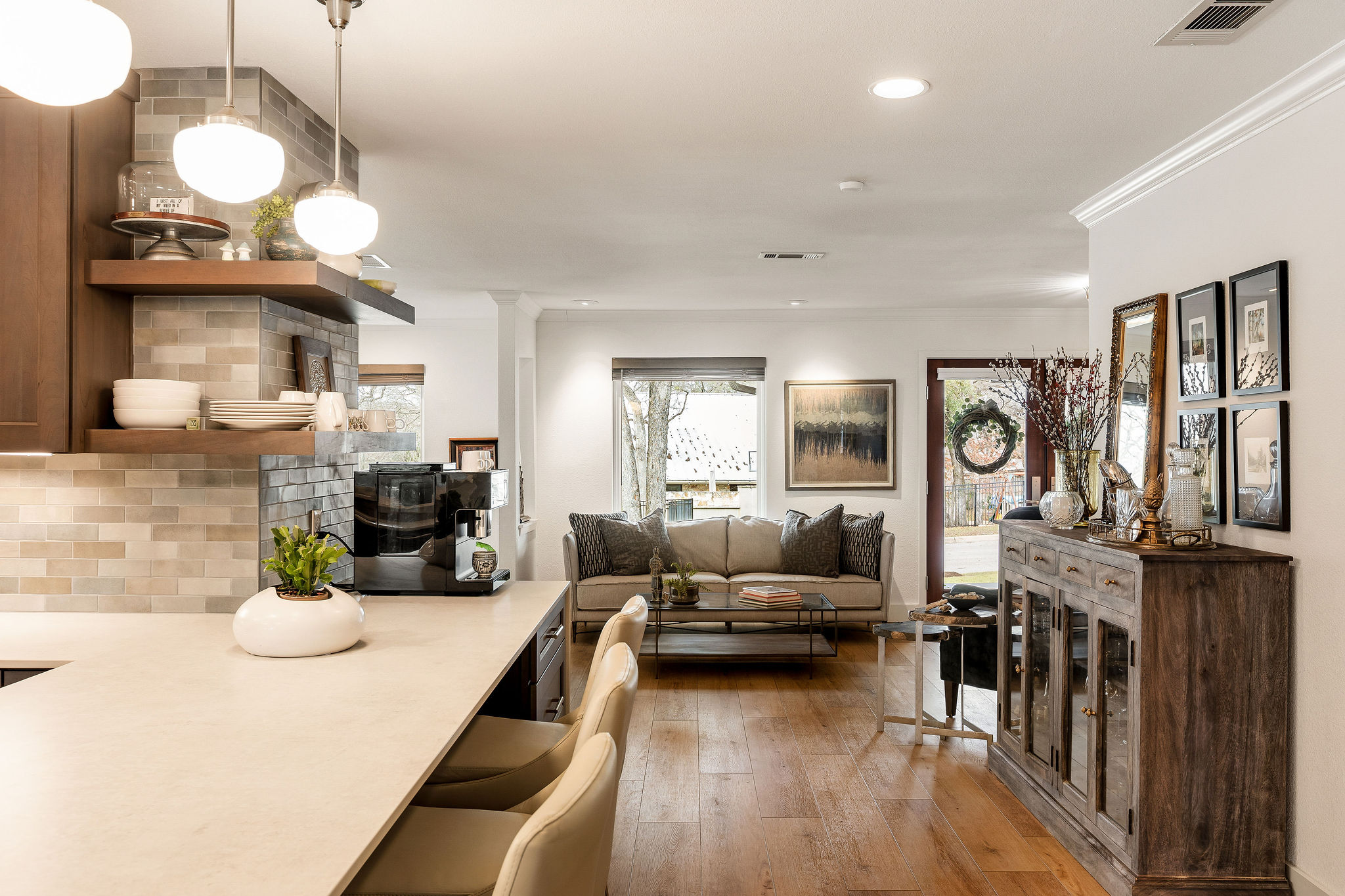 2505 Side Cove Austin, TX 78704 - Photo 11 of 40 View from kitchen, entering living room and entry way