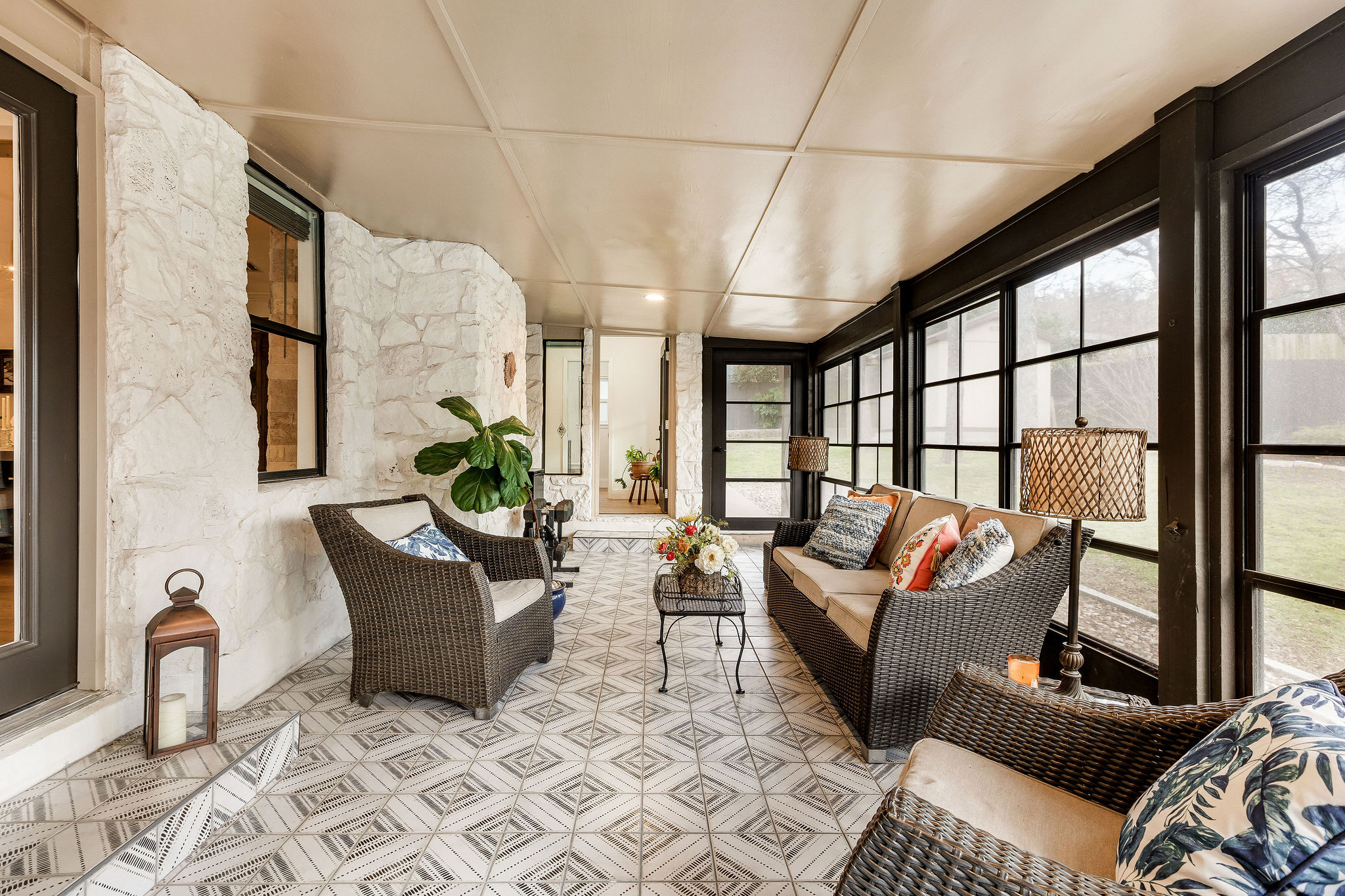 2505 Side Cove Austin, TX 78704 - Photo 28 of 40 Screen porch off the kitchen and dining room, with entry into primary suite