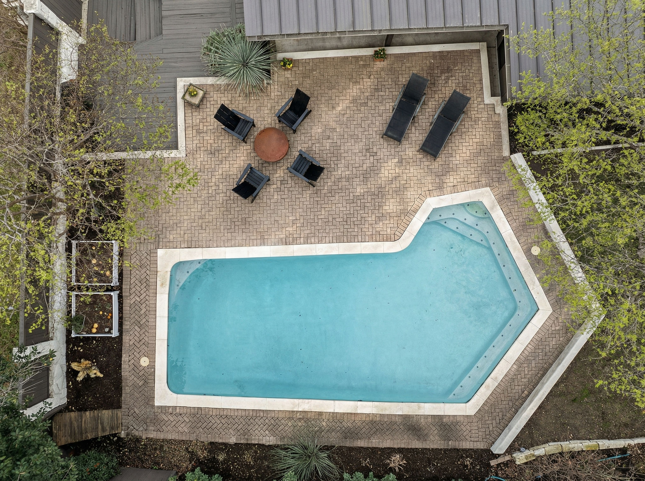 2505 Side Cove Austin, TX 78704 - Photo 35 of 40 Aerial view of property pool and patios