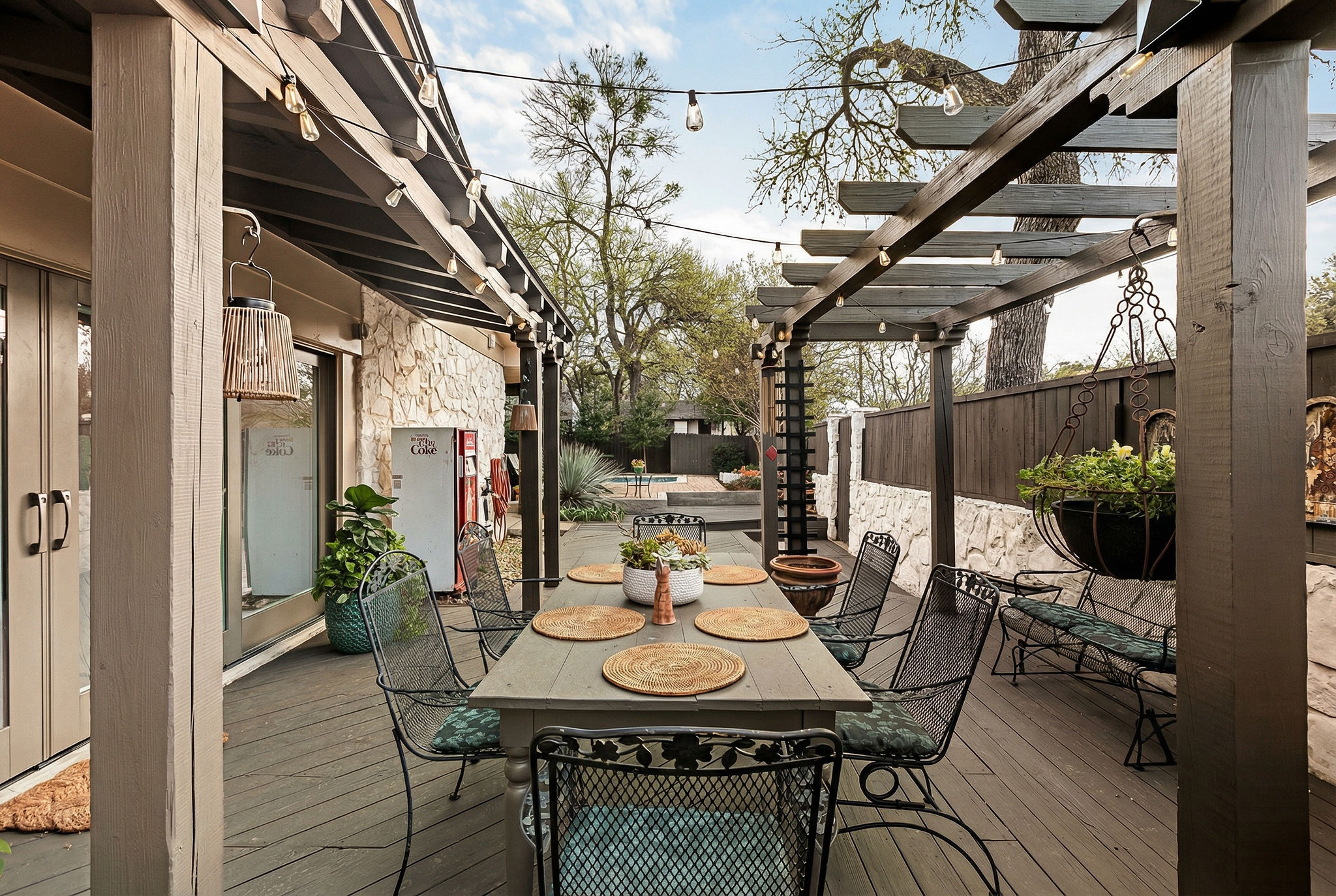 2505 Side Cove Austin, TX 78704 - Photo 10 of 40 Pergola covered dining area off the family room