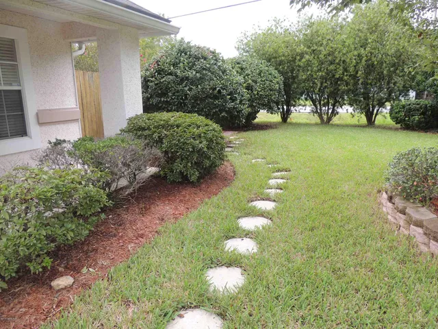 a view of a tree with a yard