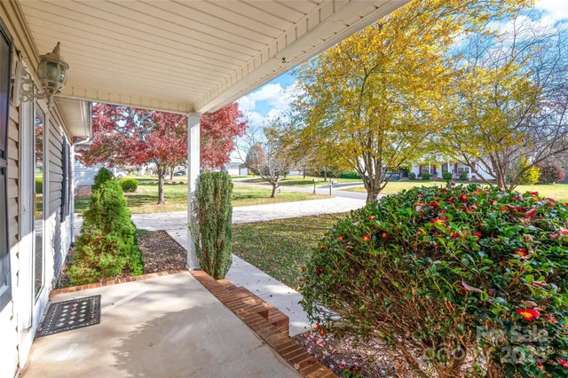 a view of a garden with pathway