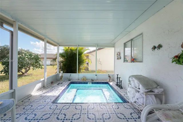 a living room with a large window