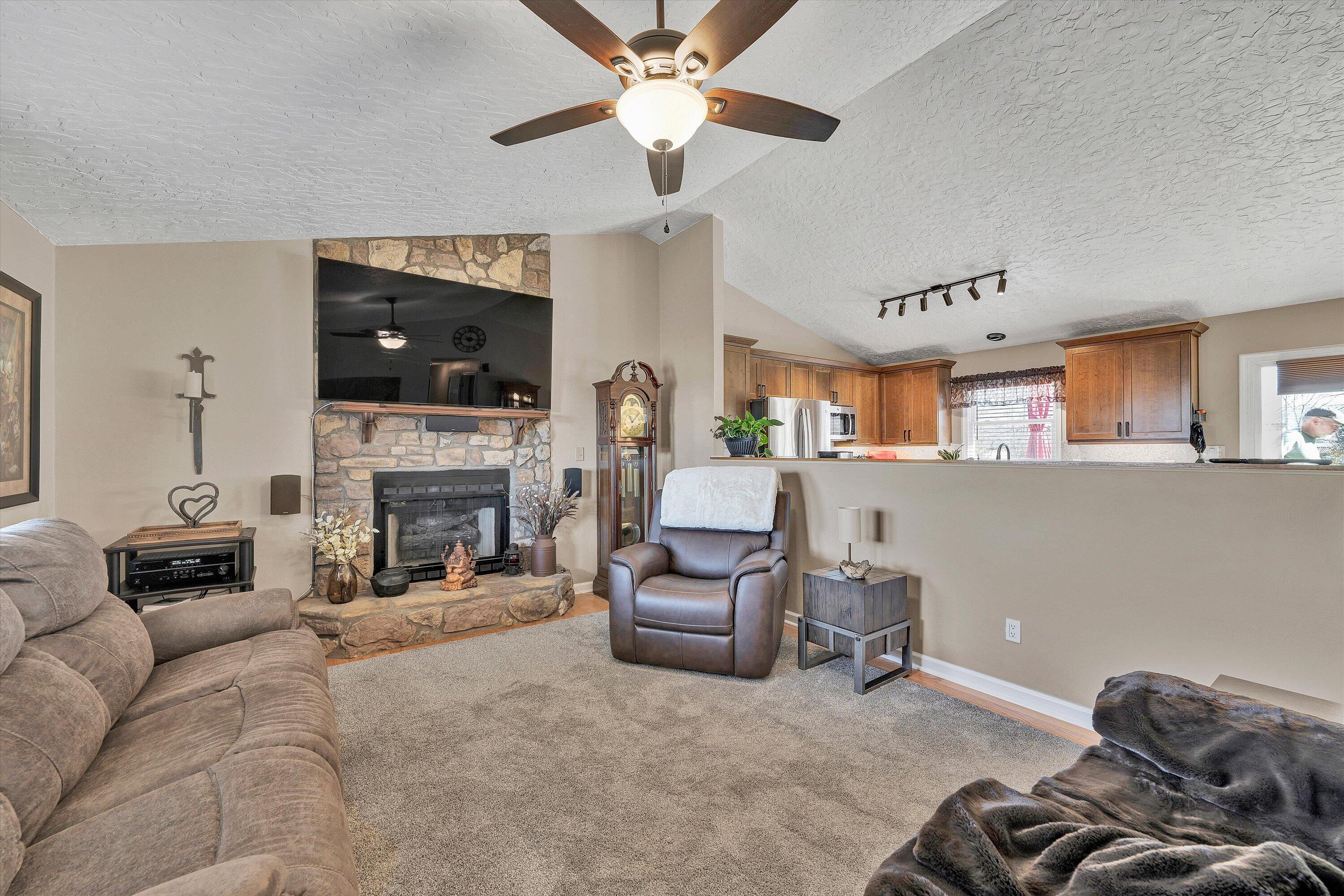 1160 Sandy Level Road Goodview, VA 24095 - Photo 5 of 47 a living room with furniture a fireplace and a flat screen tv