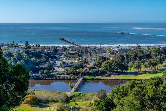 a view of a city with an ocean