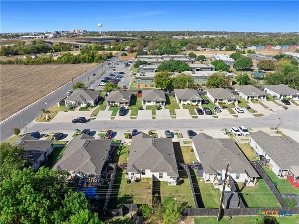 an aerial view of a city