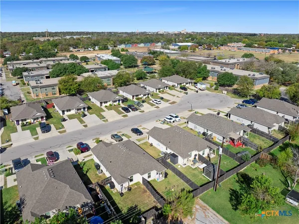 an aerial view of a city