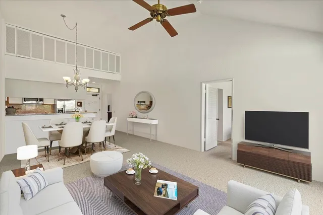 a view of a lake with a yard