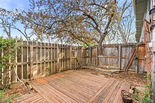 a view of wooden deck
