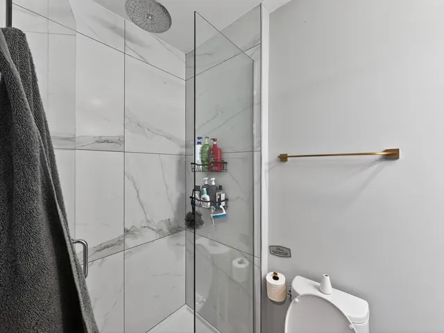 a bathroom with a shower