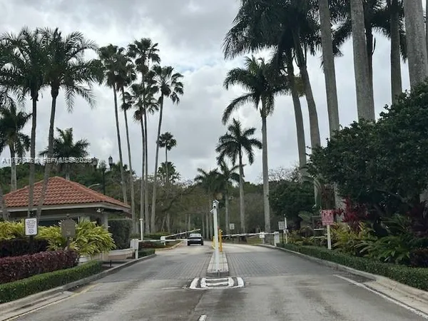 a couple of palm trees sitting in front of a house