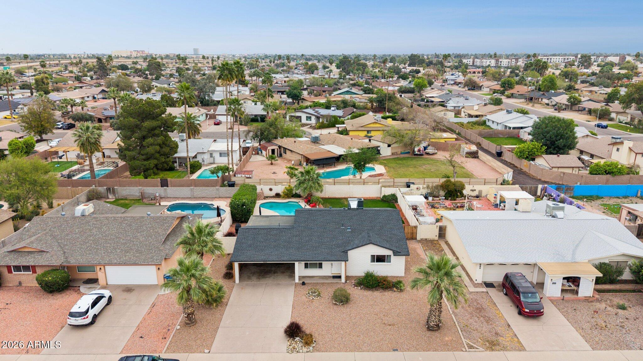4723 South Country Club Way Tempe, AZ 85282 - Photo 36 of 46 an aerial view of a house with yard swimming pool and outdoor seating