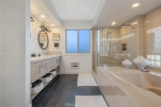 a view of a swimming pool with a lawn chairs under an umbrella