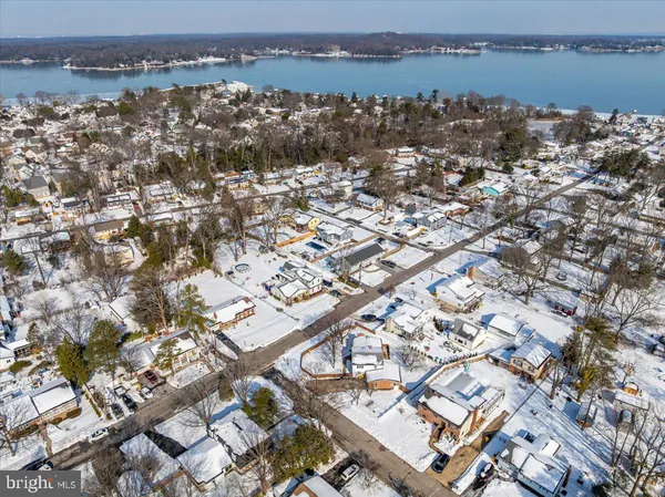 an aerial view of a highlighted house