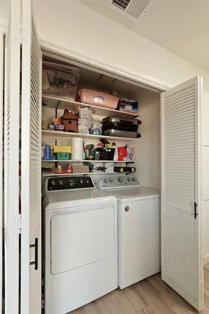 a close view of appliances and cabinets in a room
