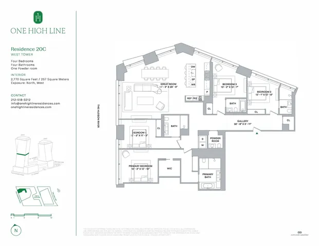 $11,200,000 | 500 West 18th Street, Unit WEST 20C | Chelsea