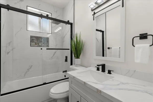 a living room with furniture