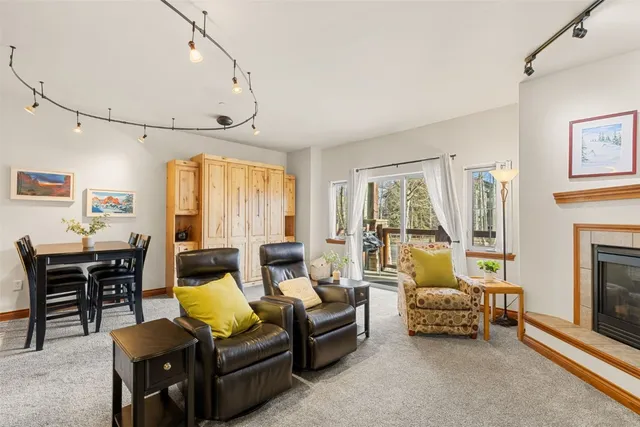 a living room with furniture or couch and a fireplace