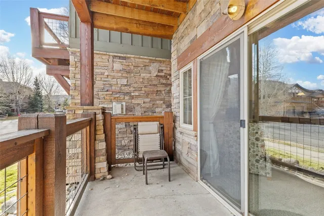 a balcony view with a outdoor space