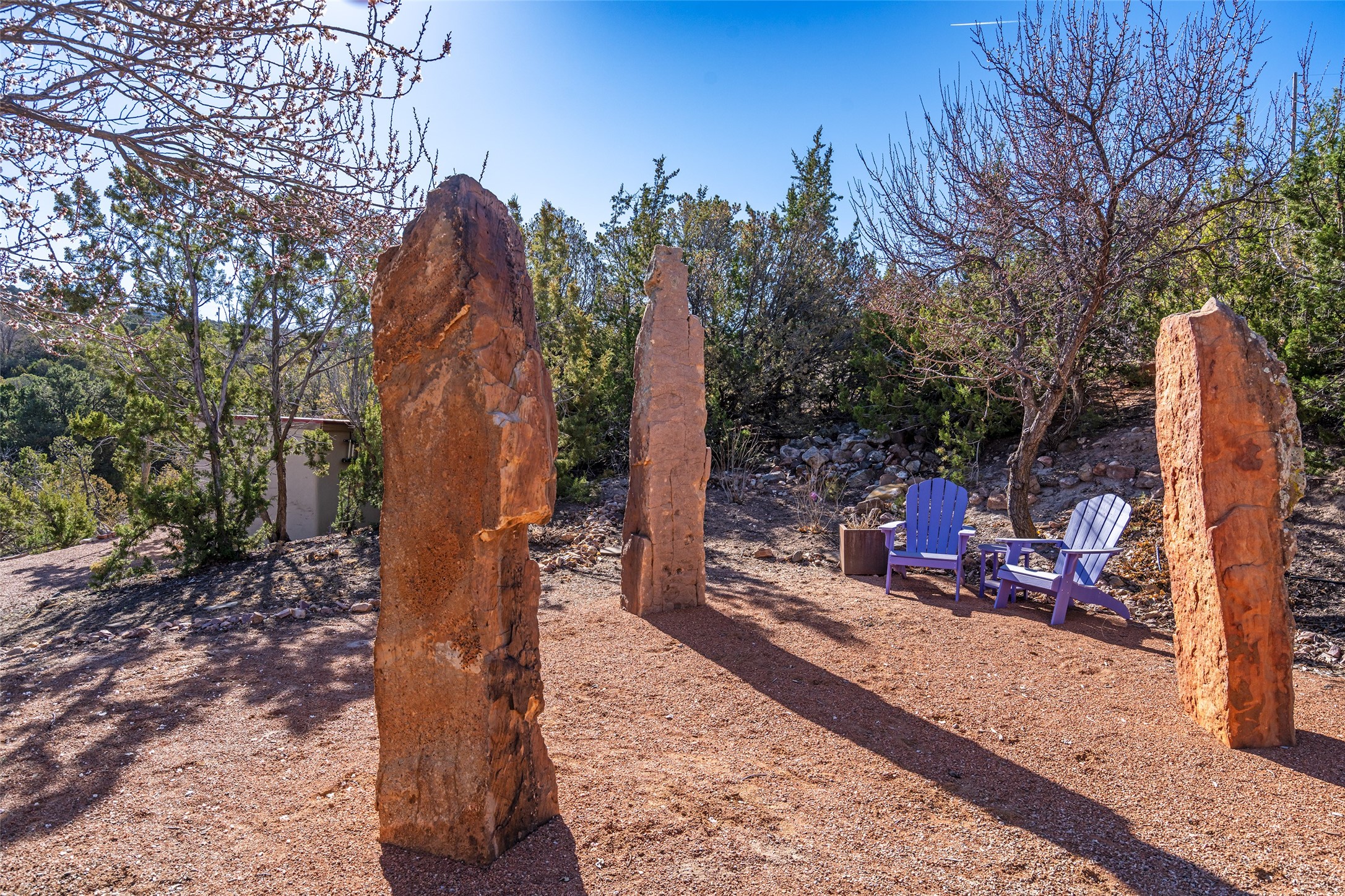 1204 Bandolina Road Santa Fe, NM 87501 - Photo 6 of 69 Meditation garden with stone monoliths