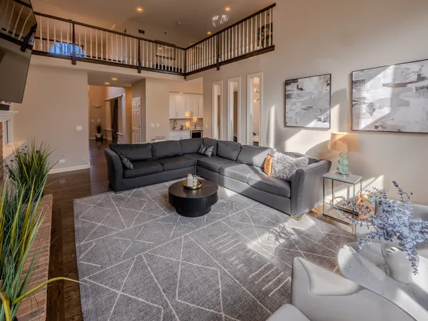 a living room with furniture