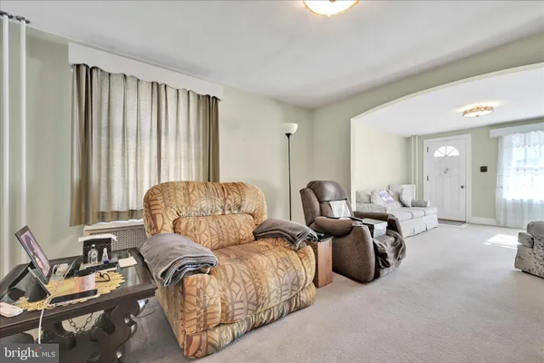 a living room with furniture