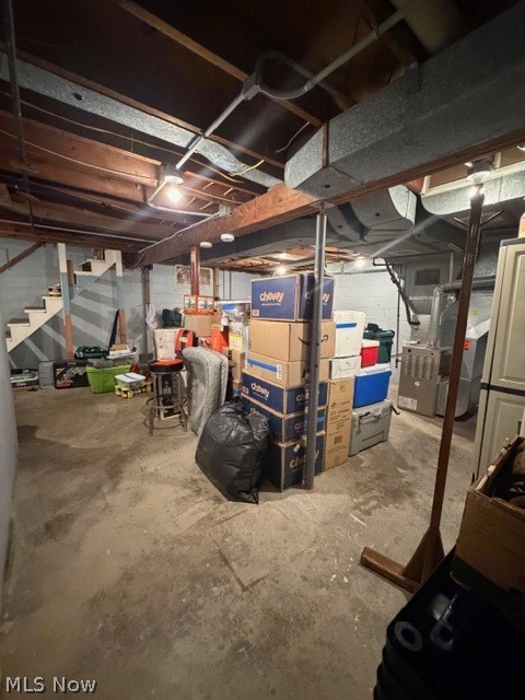 35180 Solon Road Solon, OH 44139 - Photo 32 of 33 Unfinished below grade area with stairway and heating unit