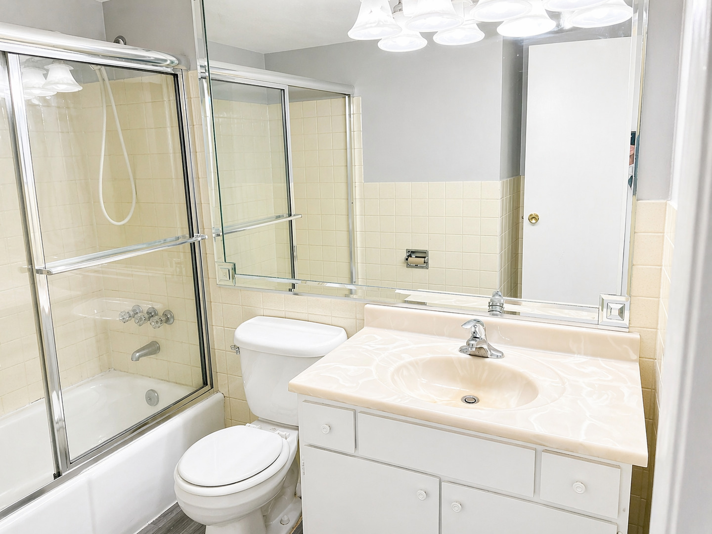 3133 Bernice Road, Unit 2 Lansing, IL 60438 - Photo 6 of 9 a bathroom with a sink toilet and shower